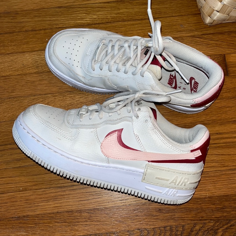 pink and red air force 1